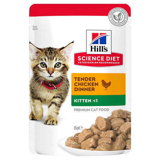 HILLS KITTEN CHICKEN POUCH TENDER CHICKEN DINNER 85G