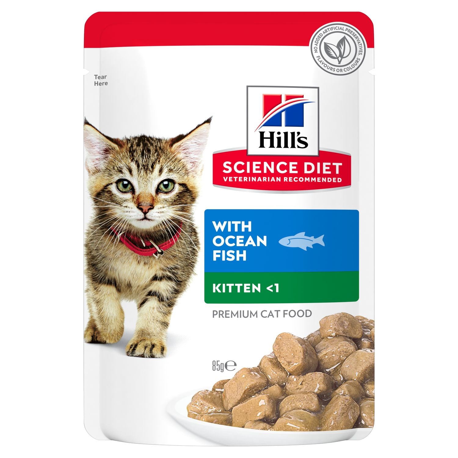 HILLS CAT FOOD KITTEN OCEAN FISH POUCH  85G