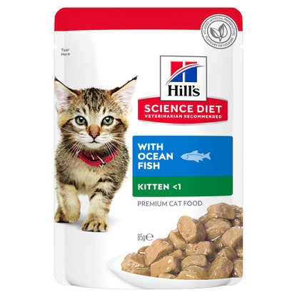 HILLS CAT FOOD KITTEN OCEAN FISH POUCH  85G