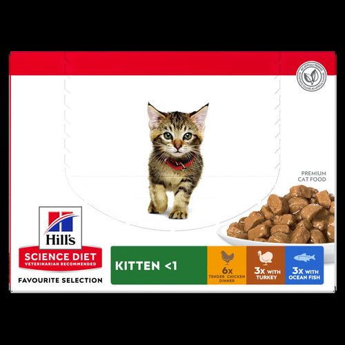 HILLS KITTEN CAT FOOD FAVORITE SELECTION VARIETY POUCHES 12PK