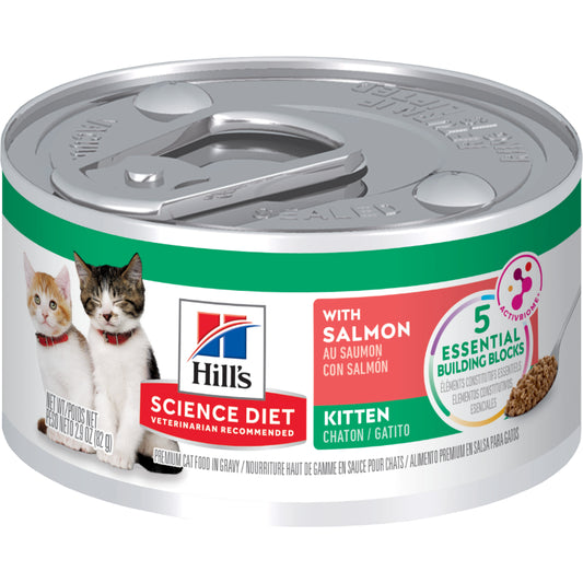 HILLS KITTEN CAT CANNED FOOD SAVORY SALMON ENTREE 85G