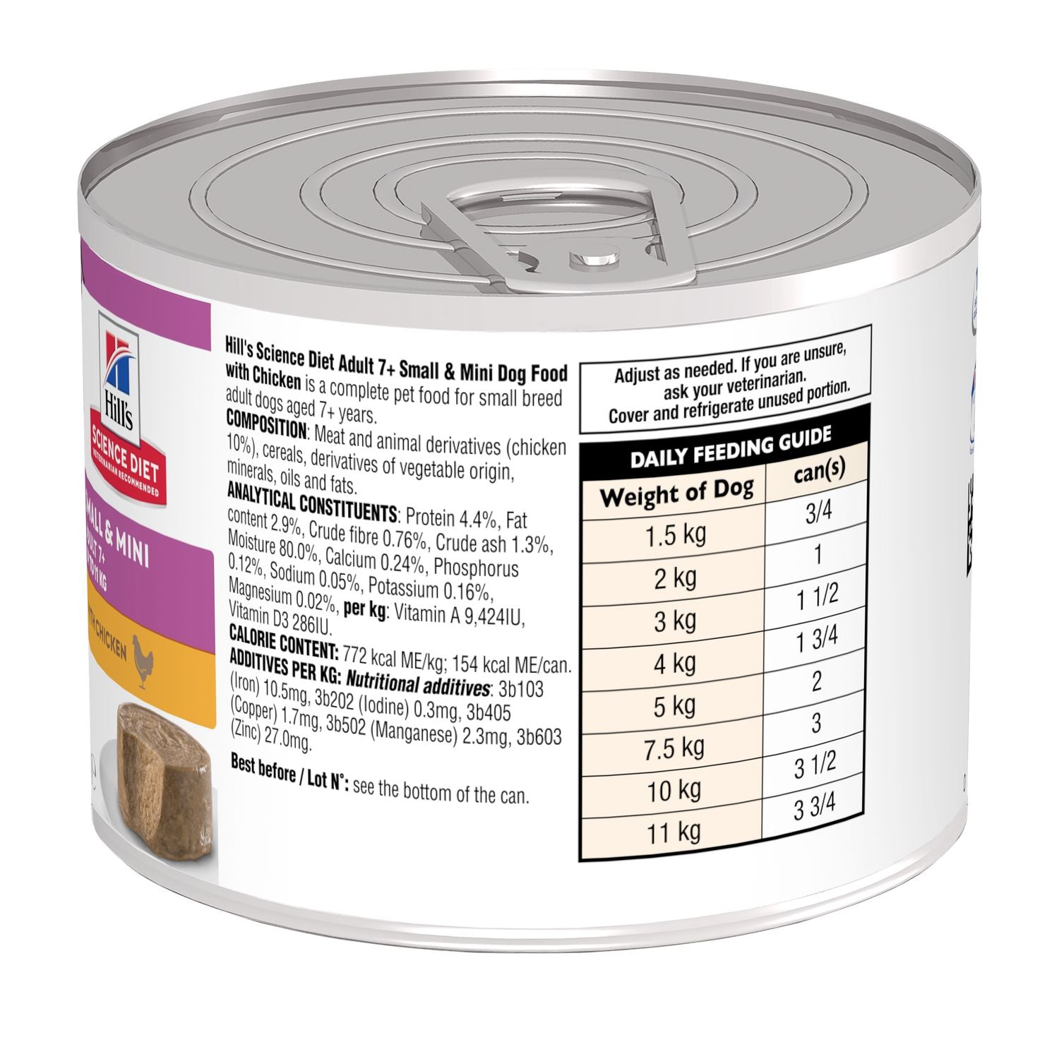HILLS DOG CANNED FOOD ADULT 7+ SMALL & MINI CHICKEN 200G