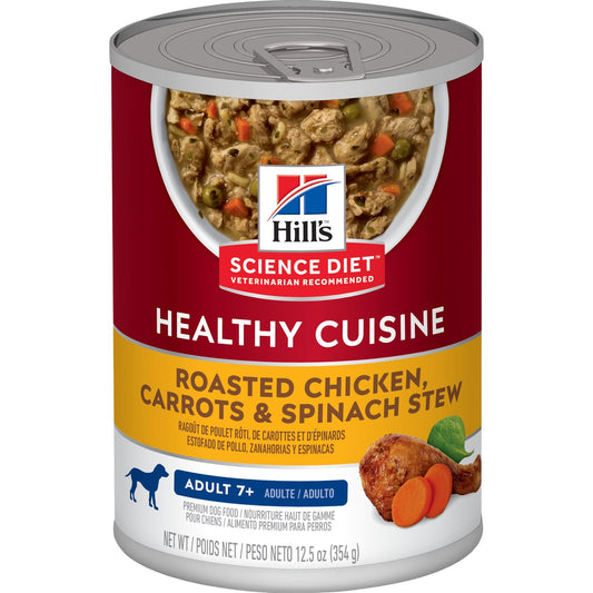 HILLS DOG CANNED FOOD ADULT 7+ CHICKEN & CARROT STEW 354G