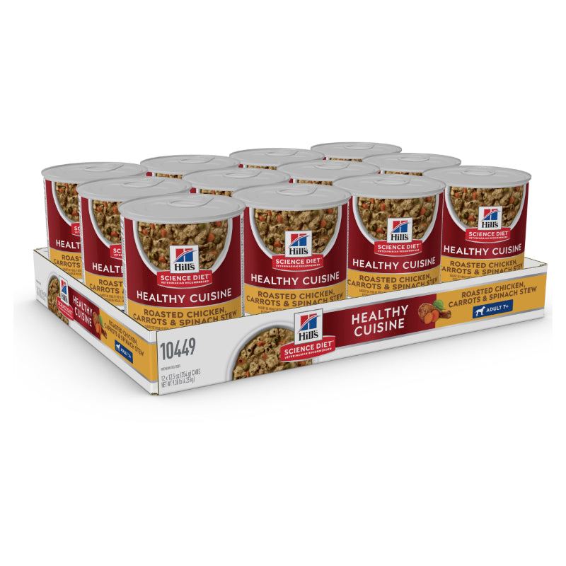 HILLS DOG CANNED FOOD ADULT 7+ CHICKEN & CARROT STEW 354G
