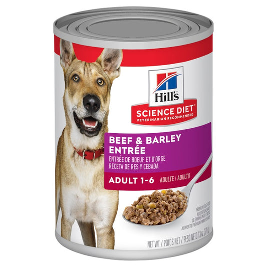 HILLS DOG FOOD ADULT BEEF BEEF & BARLEY ENTREE 370G