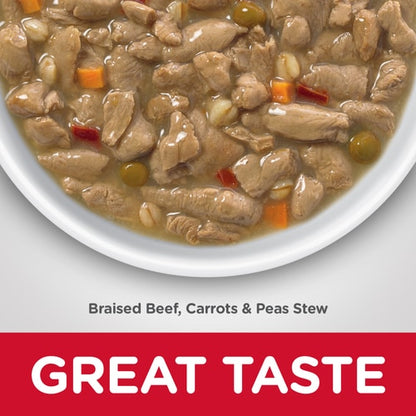 HILLS DOG CANNED FOOD ADULT HEALTHY CUISINE BRAISED BEEF CARROTS PEAS STEW 354G