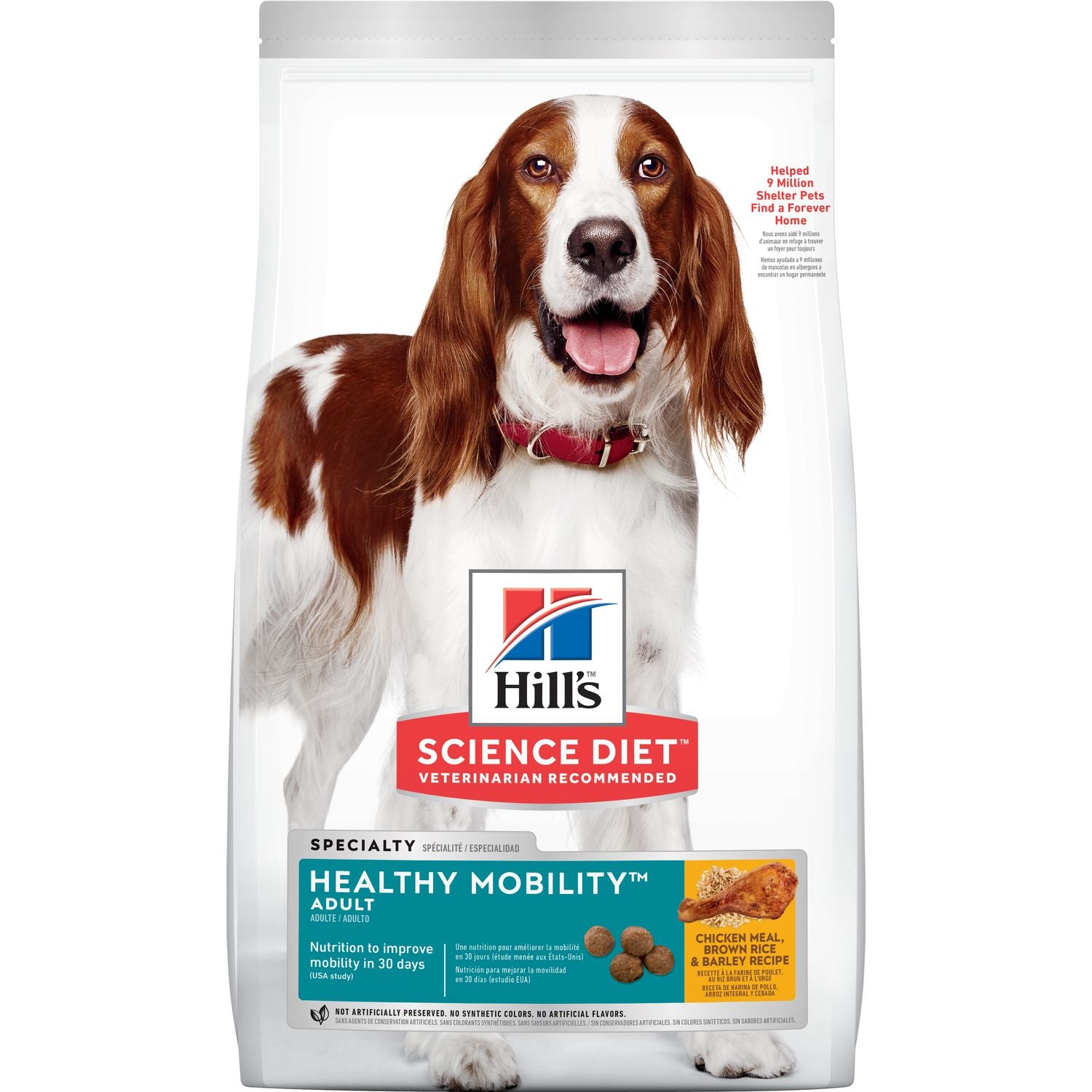 HILLS DOG ADULT HEALTHY MOBILITY ORIGINAL CHICKEN MEAL BROWN RICE BARLEY RECIPE