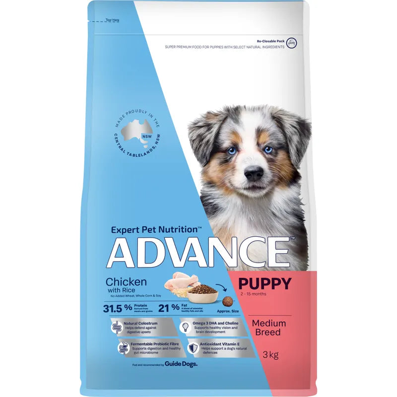 ADVANCE DOG PUPPY DRY FOOD CHICKEN REHYDRATION SMALL LARGE ALL BREED 3/8/15/20KG