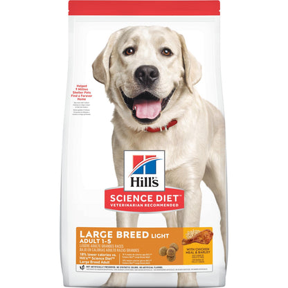 HILLS DOG ADULT LIGHT LARGE BREED  CHICKEN MEAL & BARLEY 12KG
