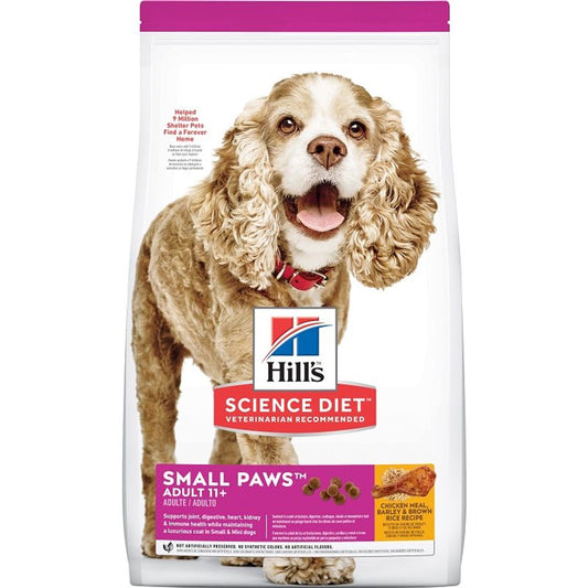 HILLS DOG SMALL & MINI ADULT 11+ SENIOR CHICKEN BROWN RICE BARLEY RECIPE 2.04KG