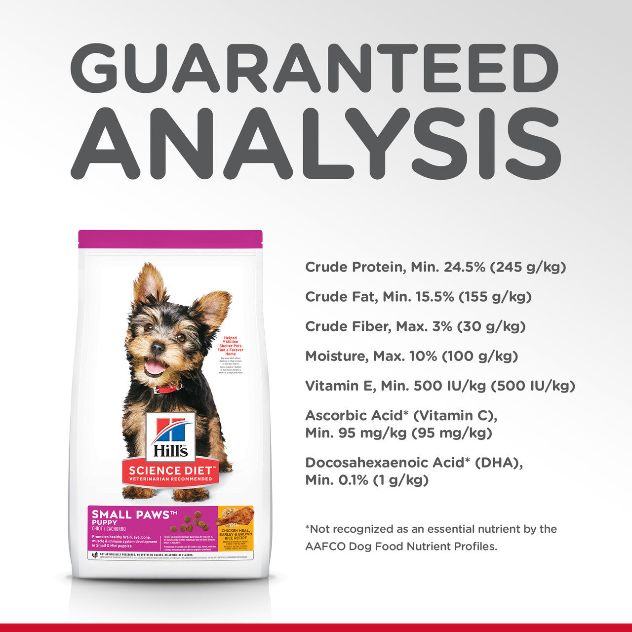 HILLS PUPPY SMALL PAWS CHICKEN MEAL BARLEY AND BROWN RICE RECIPE 1.5KG