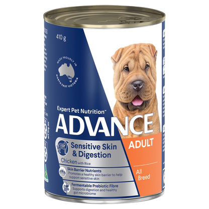 ADVANCE DOG ALL BREED SENSITIVE SKIN AND DIGESTION CHICKEN RICE 410G