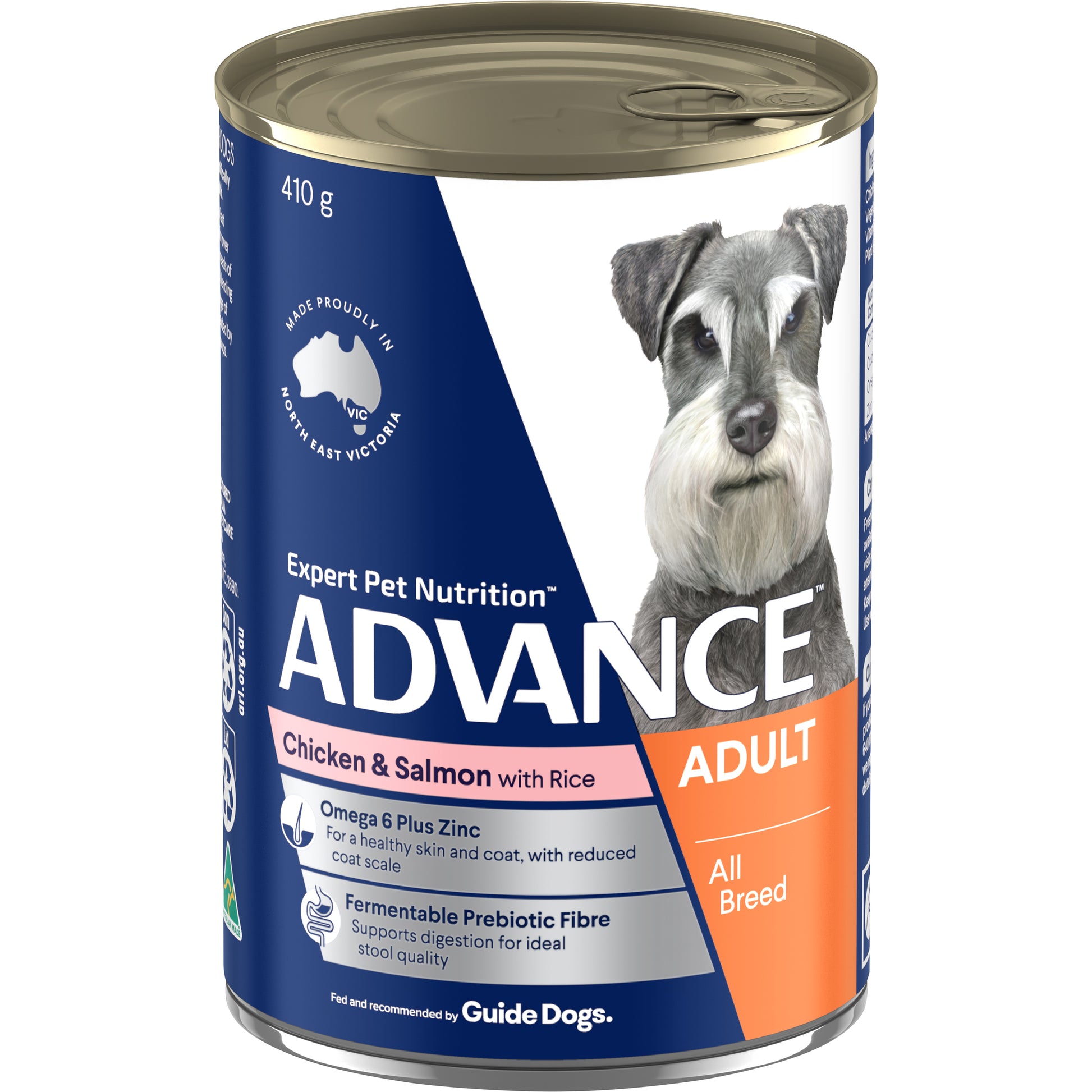 ADVANCE DOG ADULT ALL BREED CHICKEN SALMON RICE 410G 