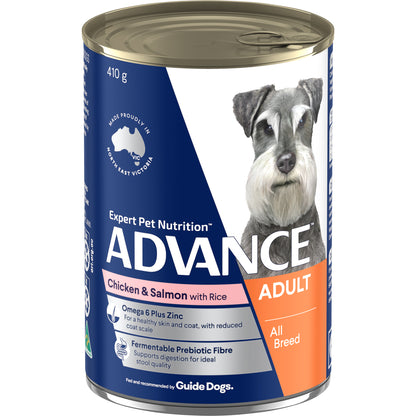ADVANCE DOG ADULT ALL BREED CHICKEN SALMON RICE 410G 