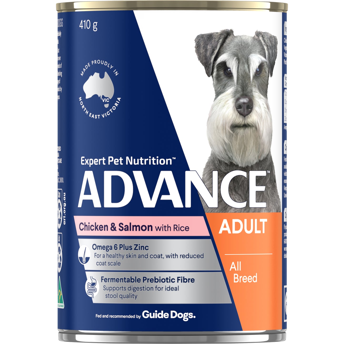 ADVANCE DOG ADULT ALL BREED CHICKEN SALMON RICE 410G 