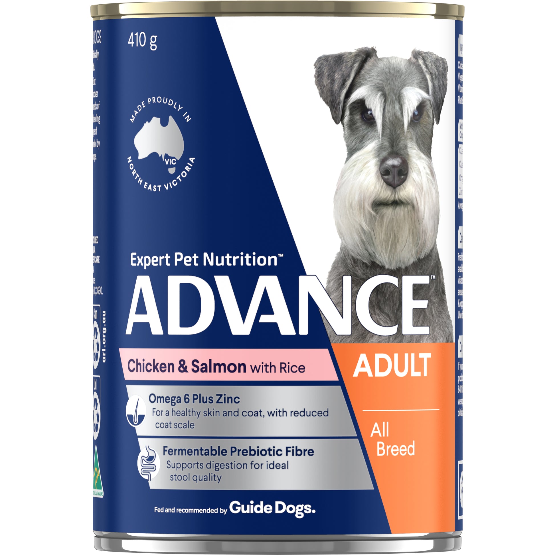 ADVANCE DOG ADULT ALL BREED CHICKEN SALMON RICE 410G 