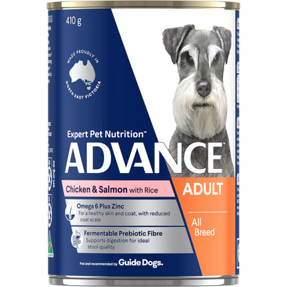 ADVANCE DOG ADULT ALL BREED CHICKEN SALMON RICE 410G 