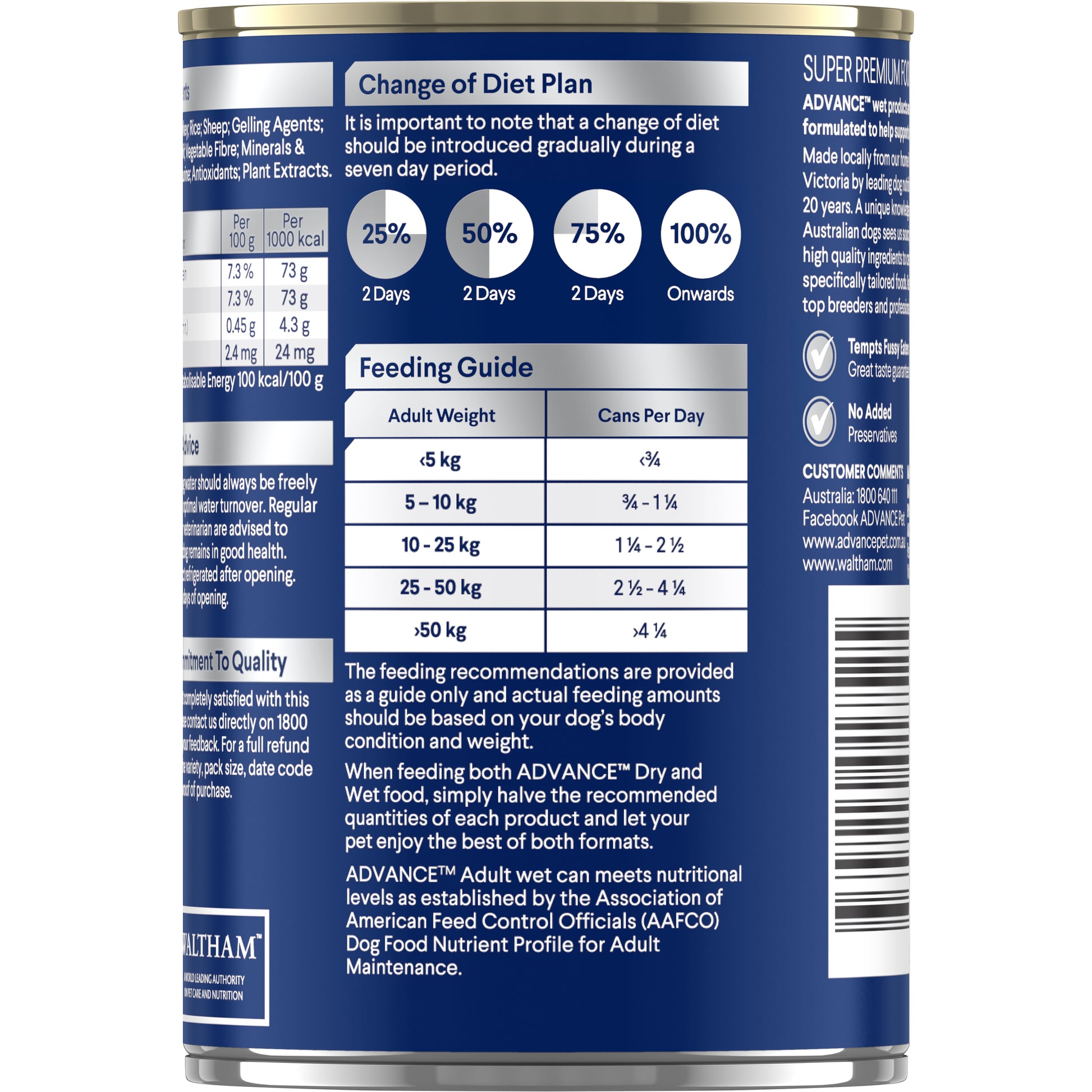 ADVANCE DOG ALL BRD CHKN TURK RICE 410G 12PK (281477)(OM12)