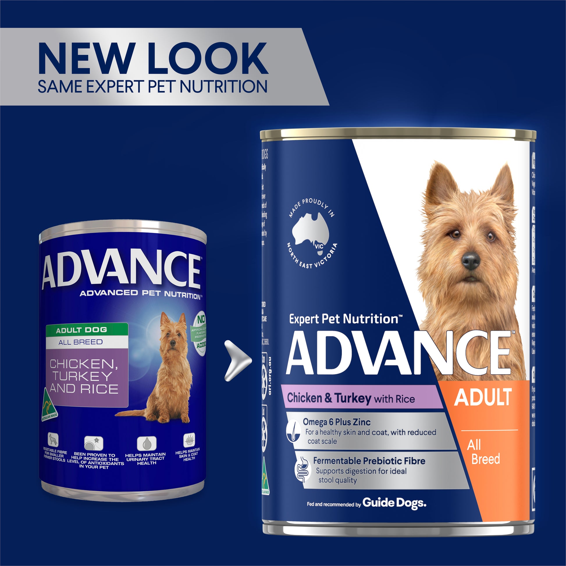 ADVANCE DOG ALL BRD CHKN TURK RICE 410G 12PK (281477)(OM12)