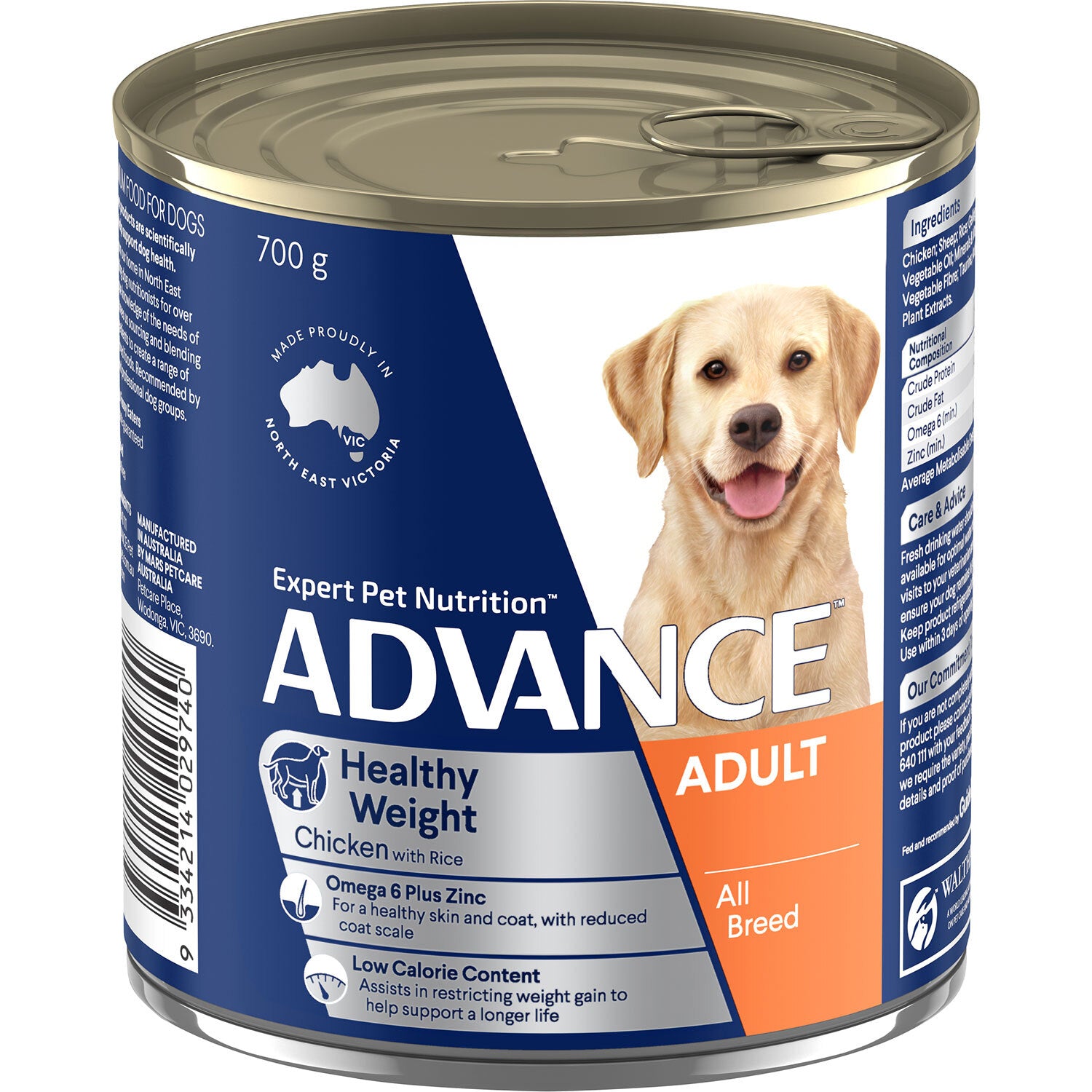 ADVANCE DOG ALL BREED ADULT HEALTHY WEIGHT CHICKEN WITH RICE 700G