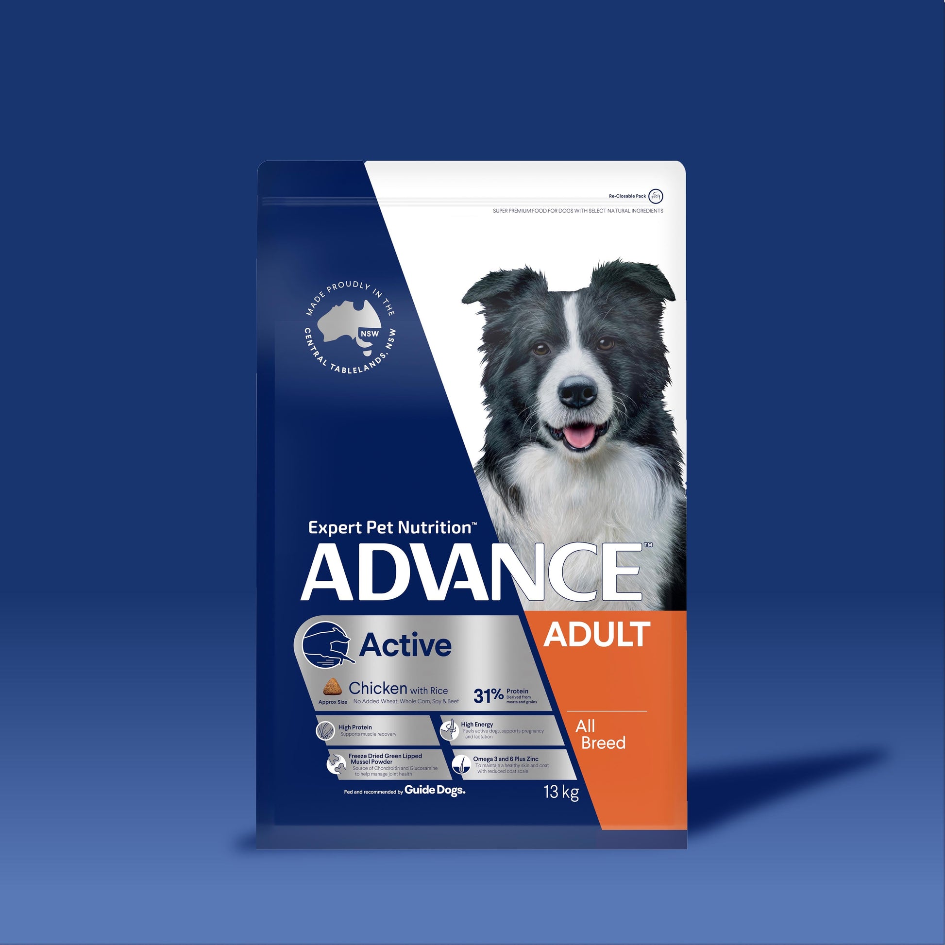ADVANCE DOG DRY ADULT DOG ALL BREED ACTIVE CHICKEN WITH RICE 13KG
