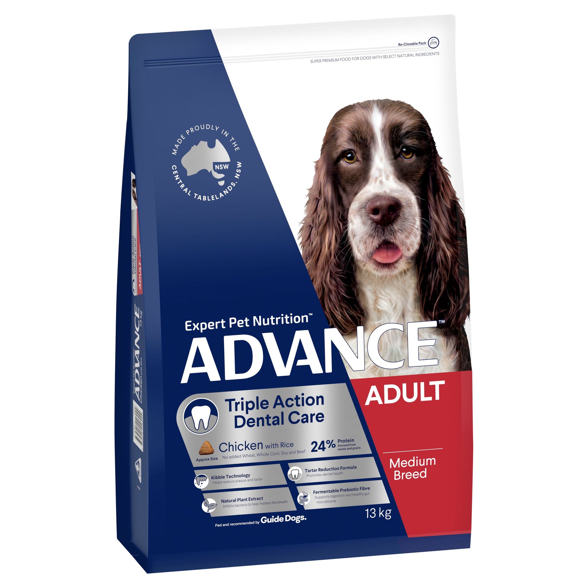 ADVANCE DOG ADULT MEDIUM BREED TRIPLE ACTION DENTAL CARE CHICKEN WITH RICE 13KG