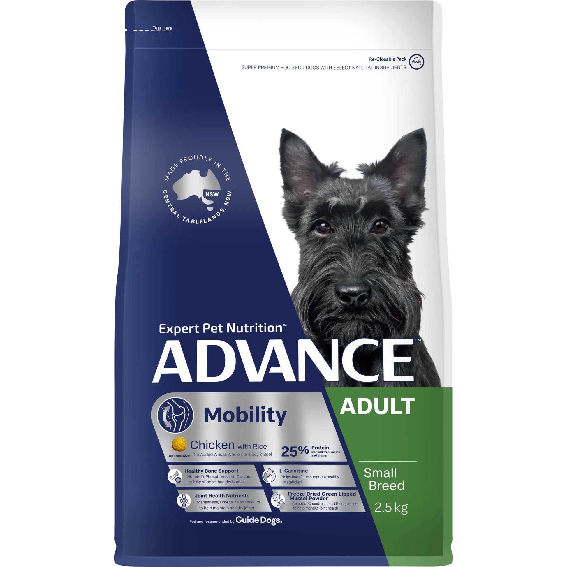 ADVANCE DOG MOBILTY SMALL BREED CHICKEN WITH RICE 2.5KG