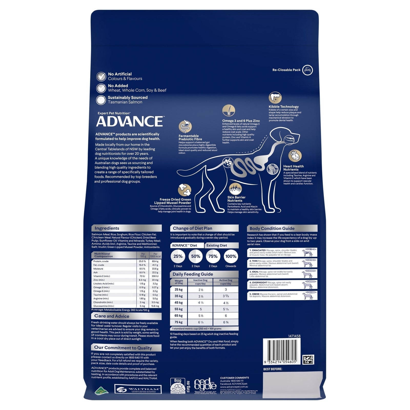 ADVANCE DOG DRY ADULT DOG LARGE OODLES LARGE 2.5KG / 13KG