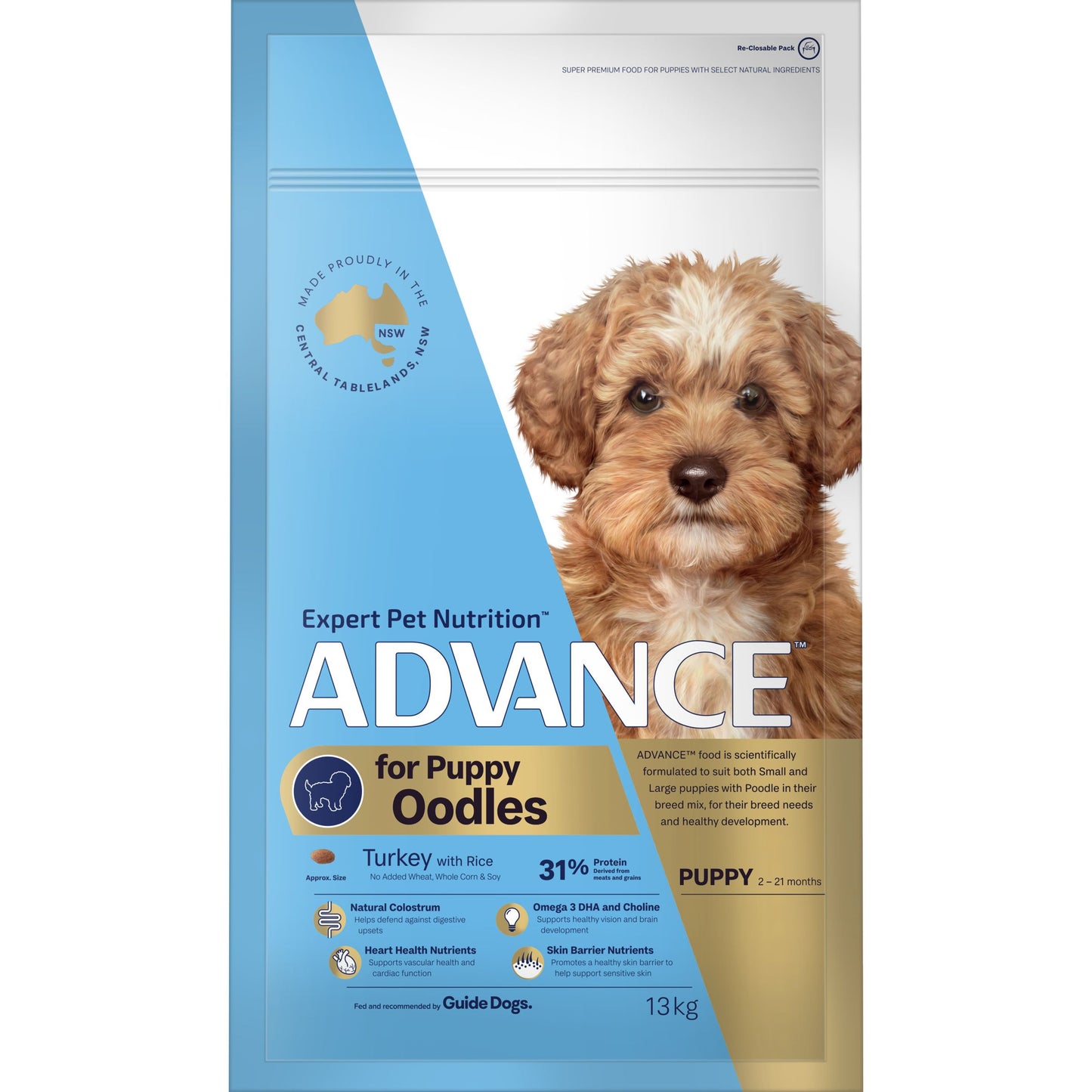 ADVANCE DOG PUPPY OODLES TURKEY WITH RICE 2.5KG/13KG