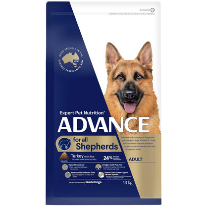 ADVANCE DOG DRY ADULT DOG FOR ALL SHEPHERDS TURKEY WITH RICE 13KG