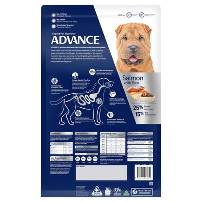 ADVANCE SENSITIVE SKIN AND DIGESTION ADULT ALL BREED SALMON WITH RICE 13KG