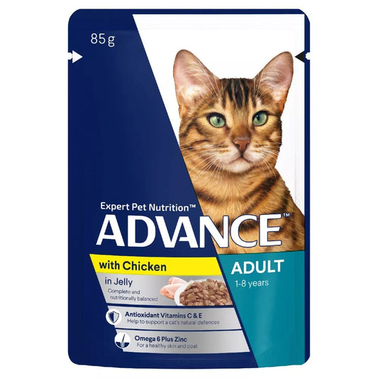 ADVANCE ADULT CAT WET FOOD WITH CHICKEN IN JELLY 85G