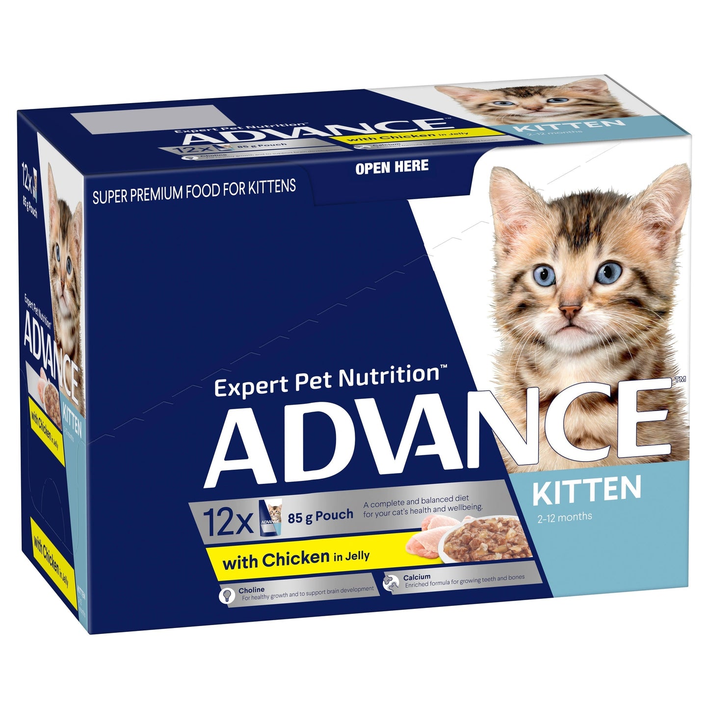  ADVANCE KITTEN WET FOOD WITH CHICKEN IN JELLY 85G