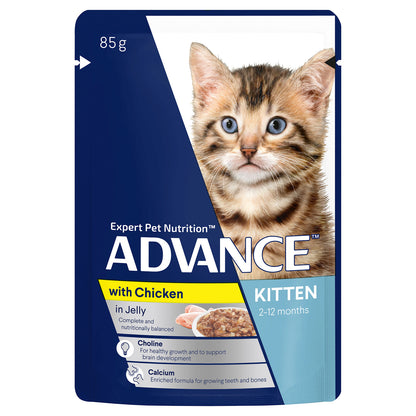  ADVANCE KITTEN WET FOOD WITH CHICKEN IN JELLY 85G