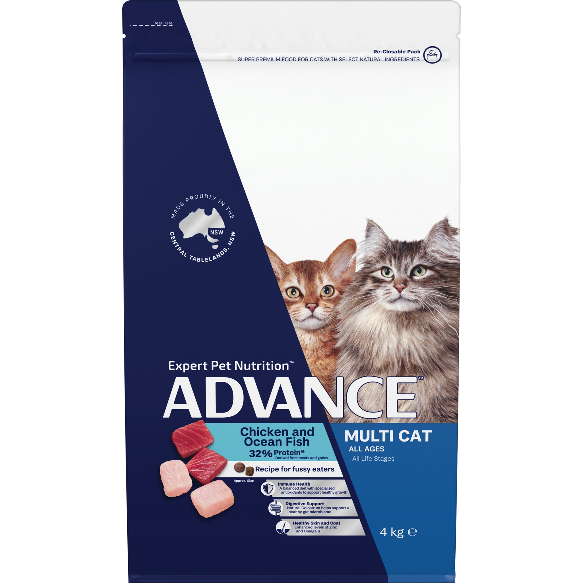 ADVANCE MULTI-CAT ALL AGES CHICKEN AND OCEAN FISH 500G/2KG/4KG