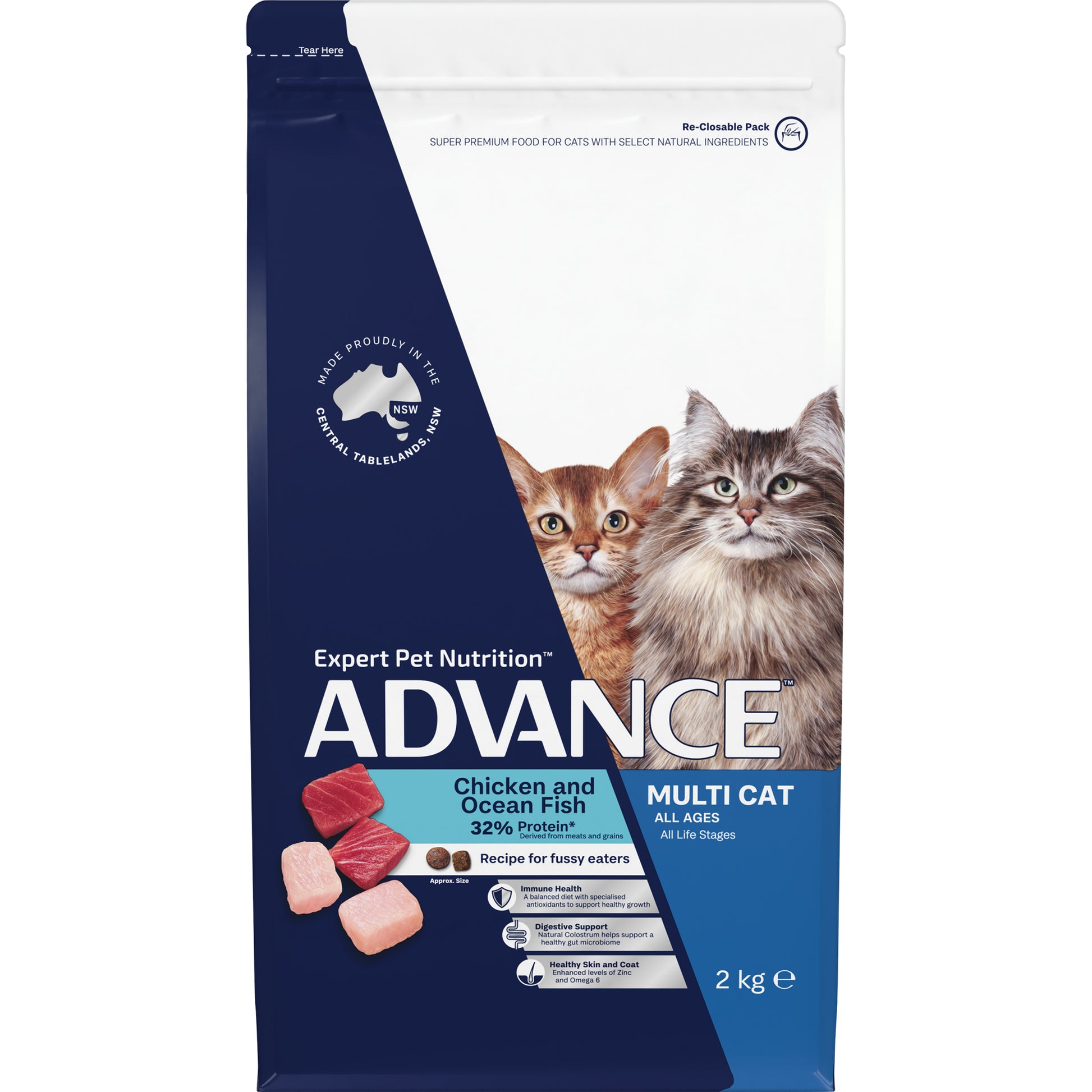 ADVANCE MULTI-CAT ALL AGES CHICKEN AND OCEAN FISH 500G/2KG/4KG