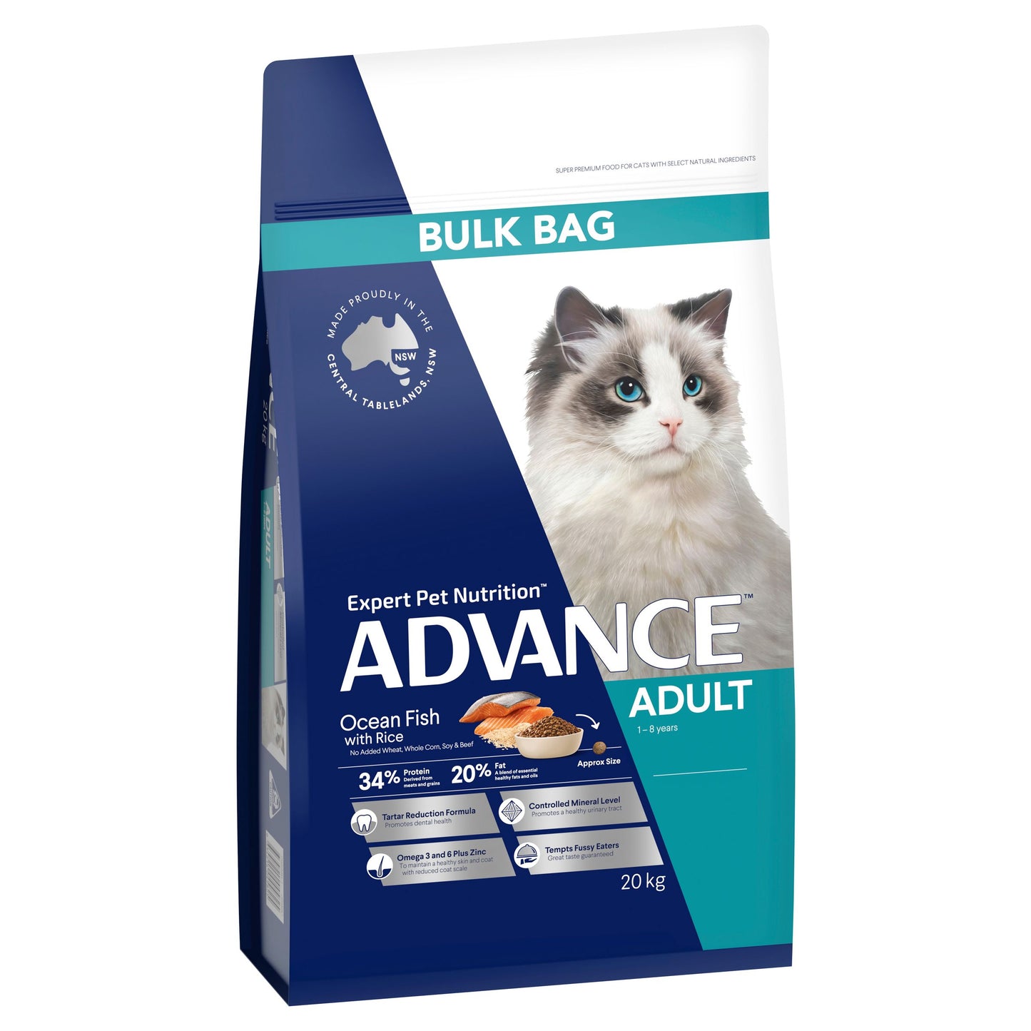 ADVANCE ADULT CAT OCEAN FISH WITH RICE 34% PROTEIN 3KG/ 20KG