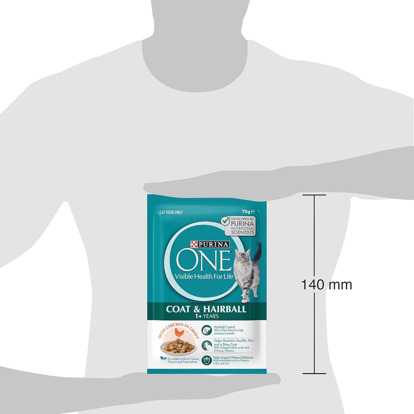 PURINA ONE CAT COAT & HAIRBALL WITH CHICKEN IN GRAVY 70G