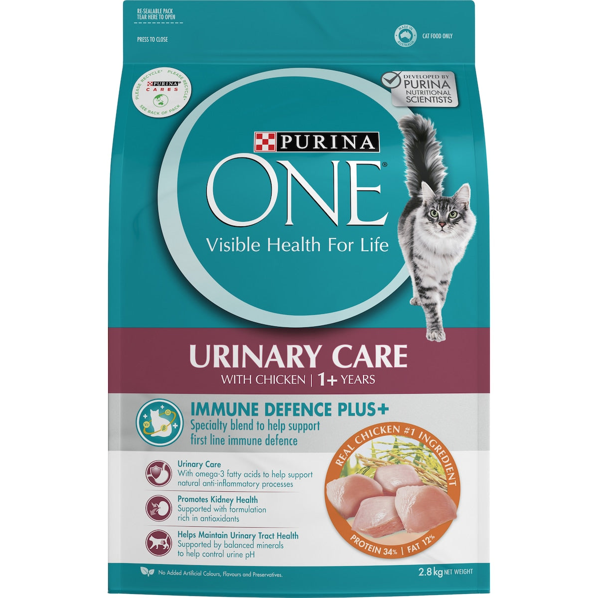 PURINA ONE CAT ADULT DRY URINARY CARE CHICKEN IMMUNE DEFENCE 1.4KG / 2.8KG / 6KG