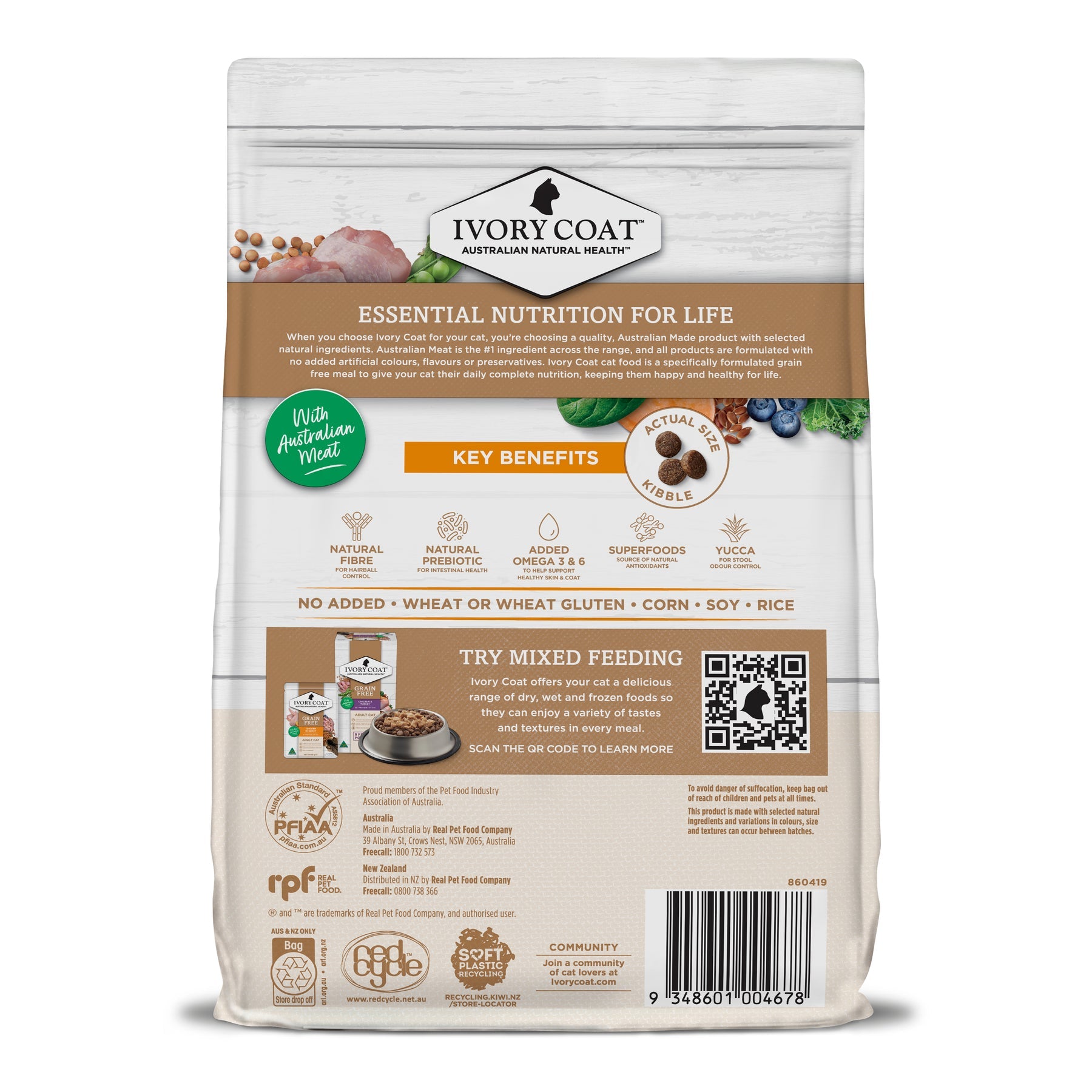IVORY COAT GRAIN FREE ADULT CAT CHICKEN WITH COCONUT OIL 2KG/ 4KG
