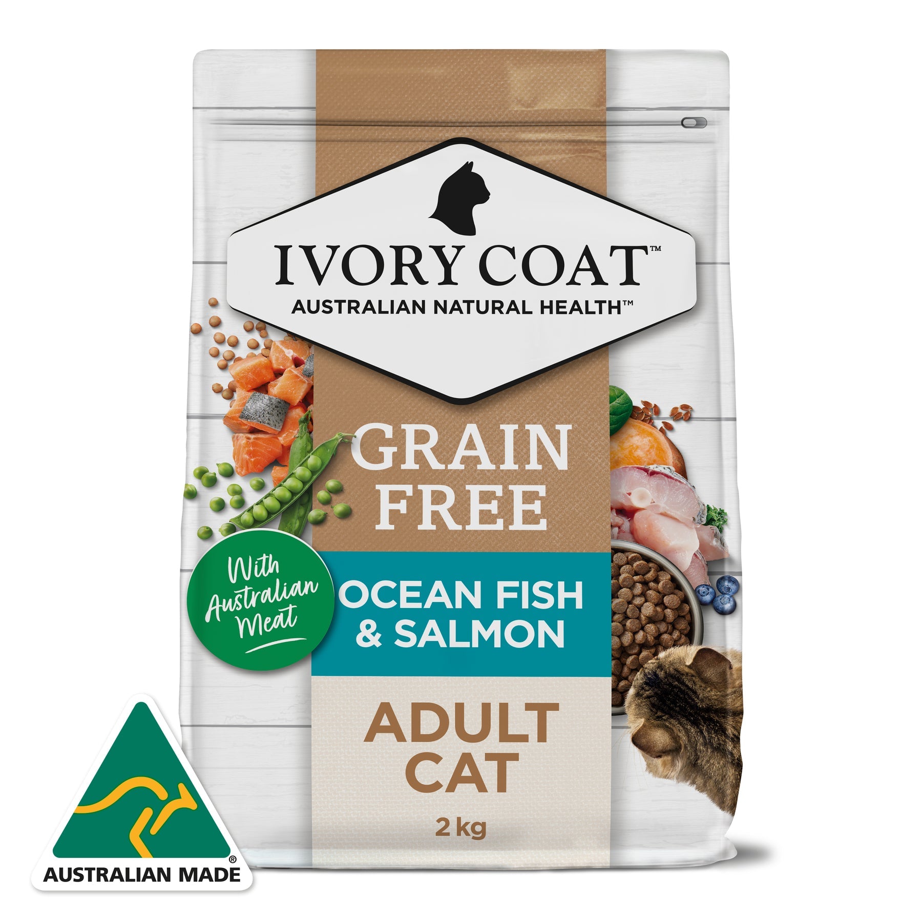 IVORY COAT GRAIN FREE ADULT CAT OCEAN FISH & SALMON 2KG / 4KG
