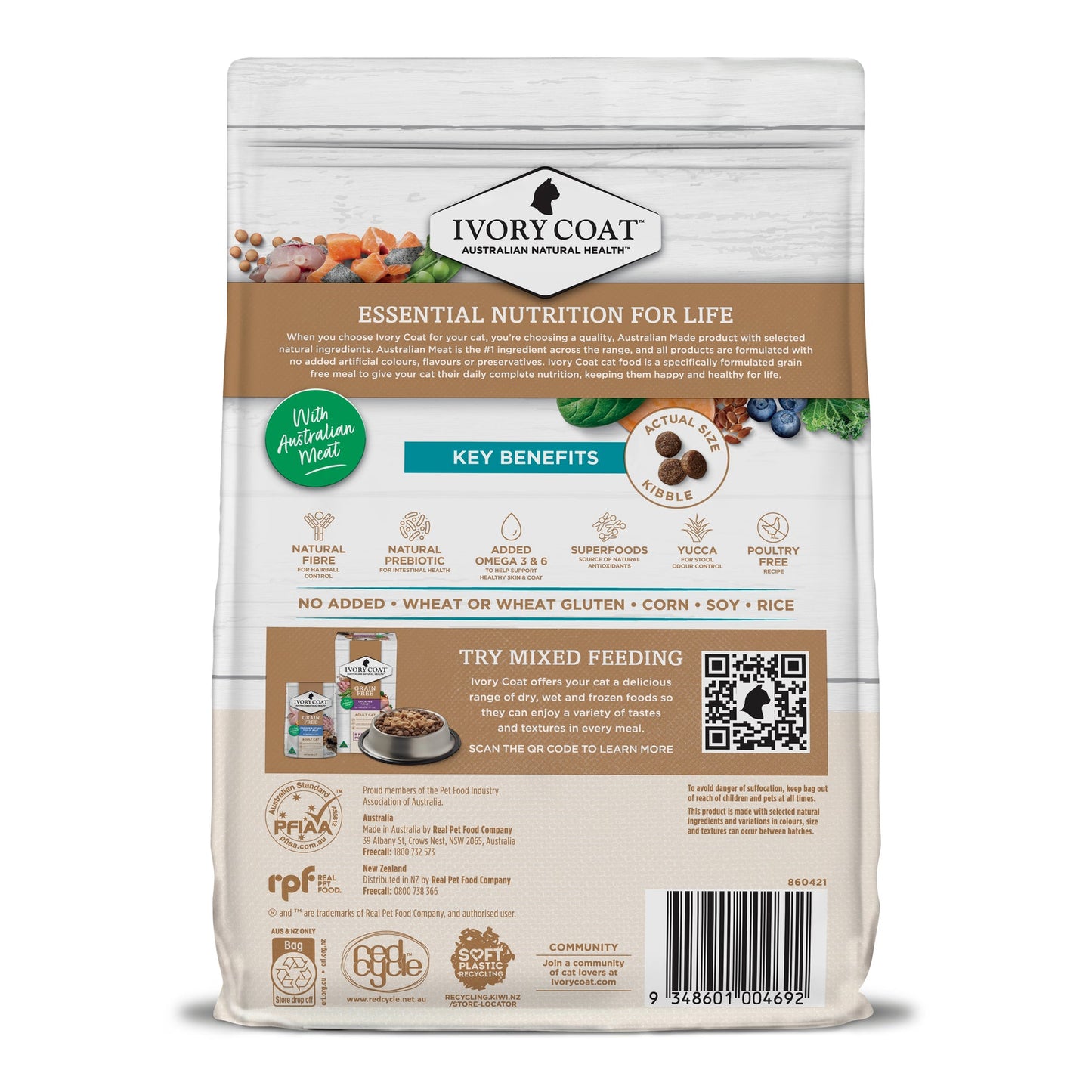 IVORY COAT GRAIN FREE ADULT CAT OCEAN FISH & SALMON 2KG / 4KG