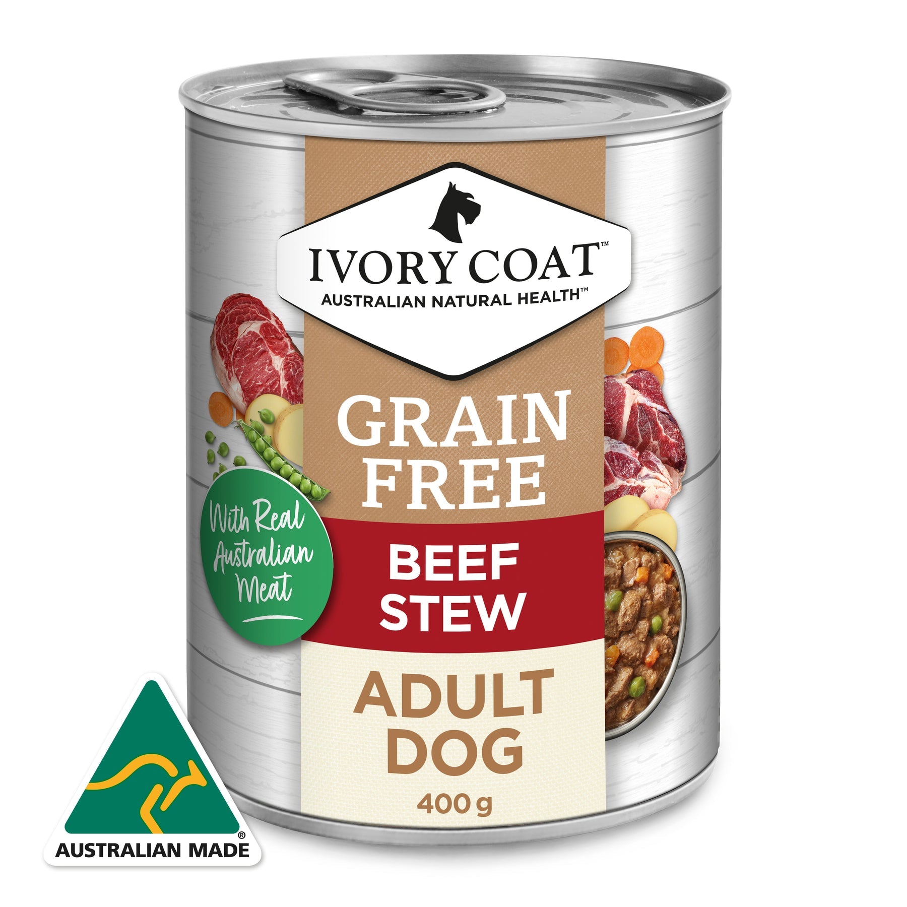 IVORY COAT ADULT DOG GRAIN FREE BEEF STEW 400G