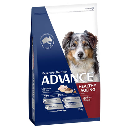 ADVANCE DOG MEDIUM BREED HEALTHY AGEING CHICKEN RICE 15KG