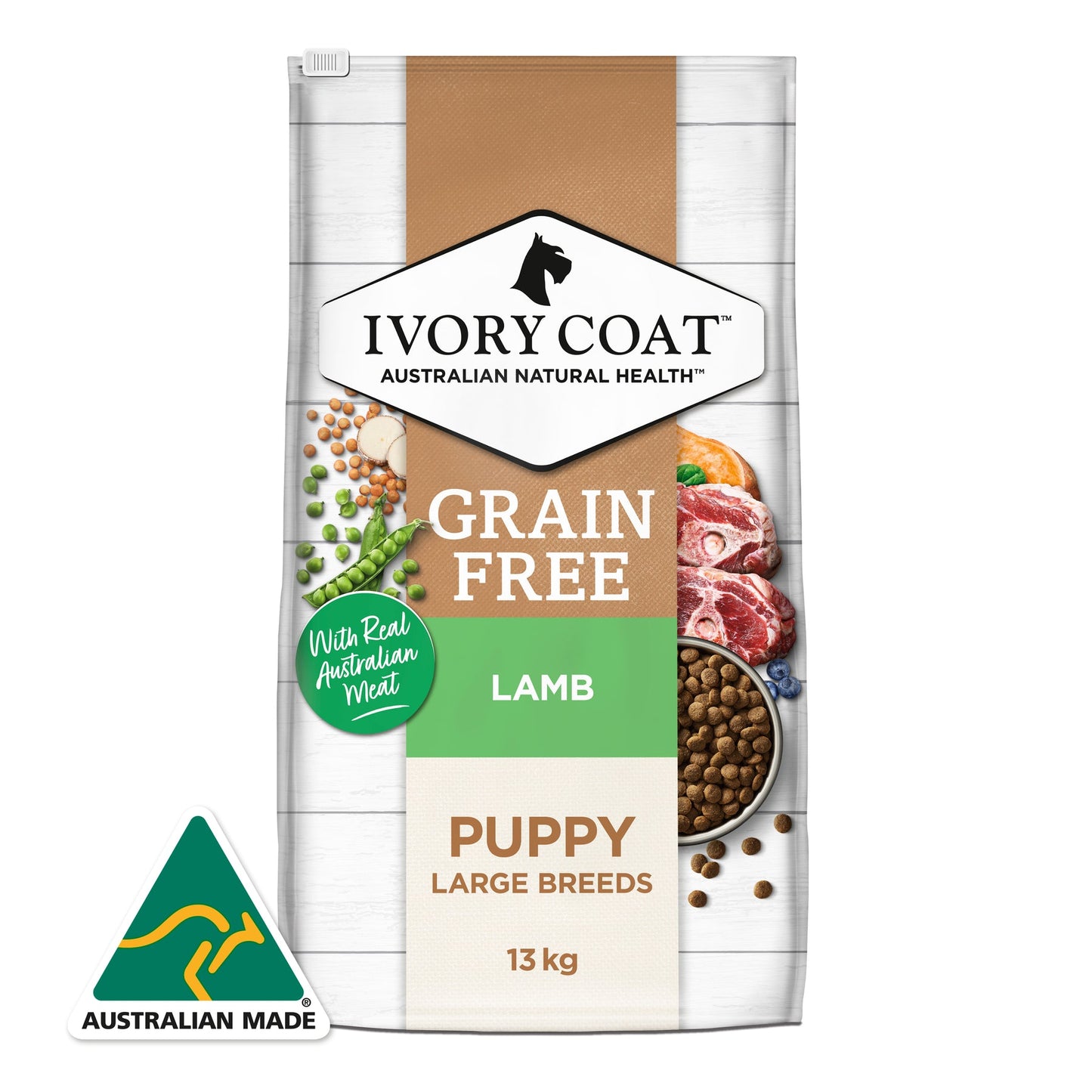IVORY COAT PUPPY LARGE BREEDS GRAIN FREE LAMB 2KG/13KG