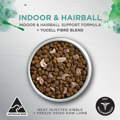 IVORY COAT ADULT CAT RAW HEALTH INDOOR HAIRBALL CHICKEN DRIED RAW LAMB 2KG/4KG