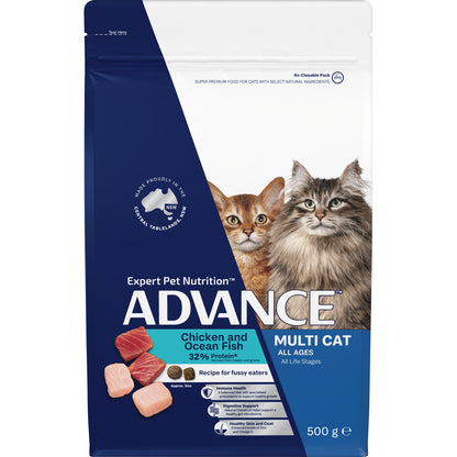 ADVANCE MULTI-CAT ALL AGES CHICKEN AND OCEAN FISH 500G/2KG/4KG