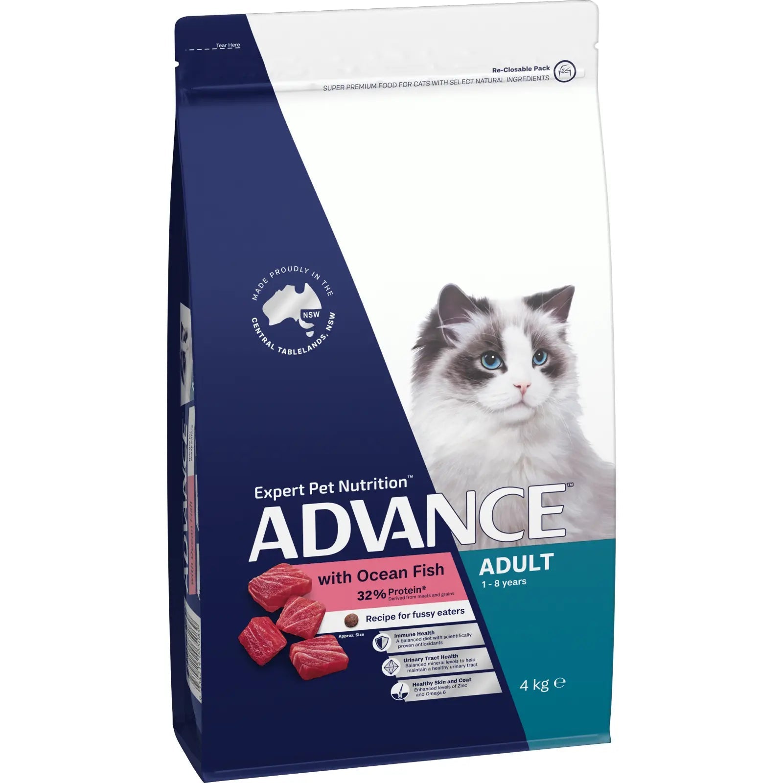 ADVANCE ADULT CAT DRY FOOD WITH OCEAN FISH 4KG/8KG/20KG