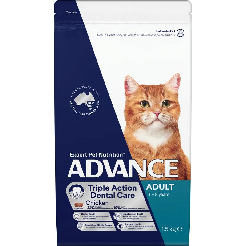 ADVANCE CAT TRIPLE ACTION DENTAL CARE CHICKEN 1.5KG / 3.5KG