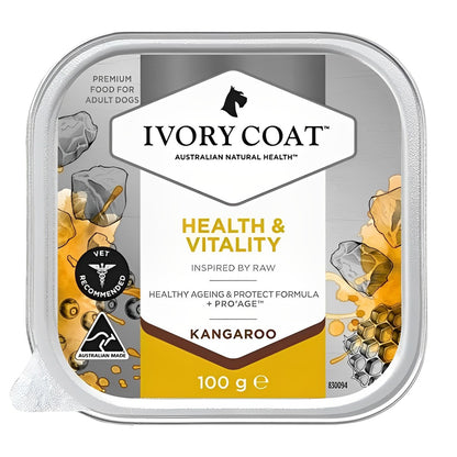 IVORY COAT ADULT DOG INSPIRED BY RAW HEALTH & VITALITY KANGAROO 100G